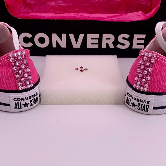 CONVERSE PINK EMBELLISHED CONVERSE T-SHOES SIZE 7 - Picture 8 of 16